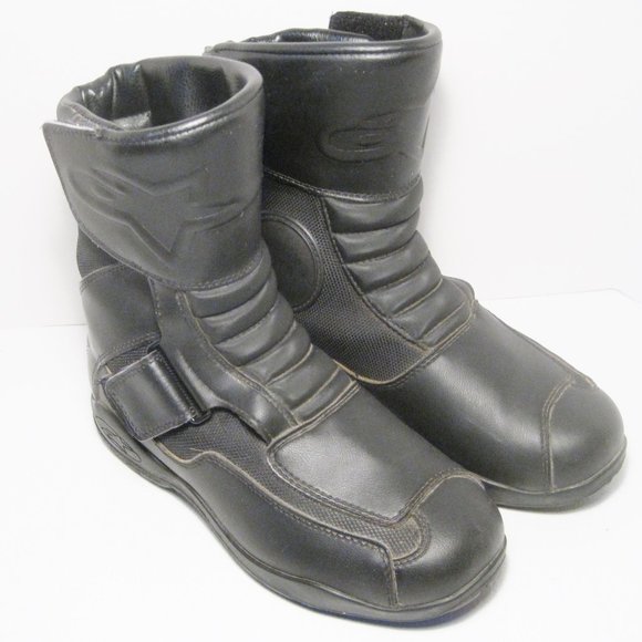 Women's ALPINESTARS Motorcycle Motorbike Riding Boots Black Sz 38/ 7.5 US - EUC! - Picture 1 of 10